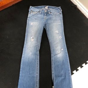 True Religion low rise ripped denim